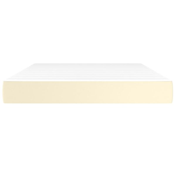 Матрак с покет пружини средна твърдост кремав 140x200x20 см изкуствена кожа
