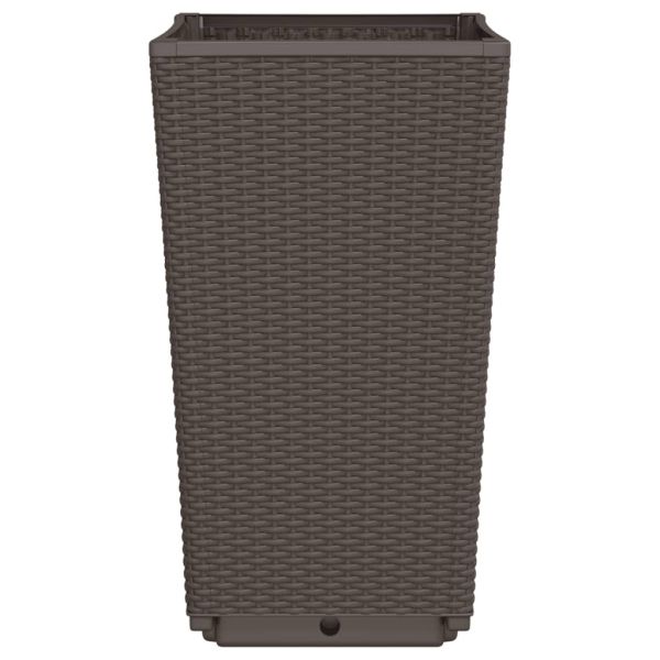 Градински кашпи, 2 бр, кафяви, 32,5x32,5x57 см, PP