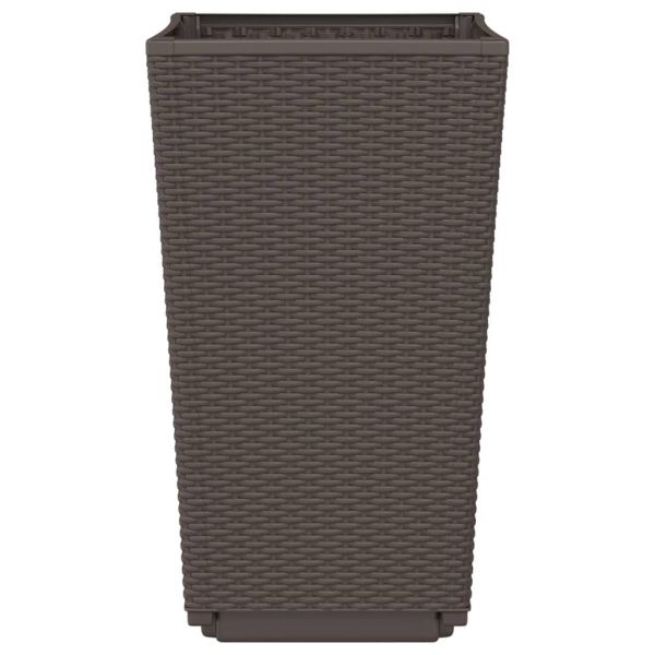 Градински кашпи, 2 бр, кафяви, 32,5x32,5x57 см, PP