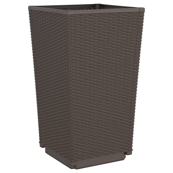 Градински кашпи, 2 бр, кафяви, 32,5x32,5x57 см, PP