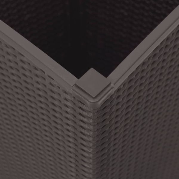 Градински кашпи, 2 бр, кафяви, 32,5x32,5x57 см, PP