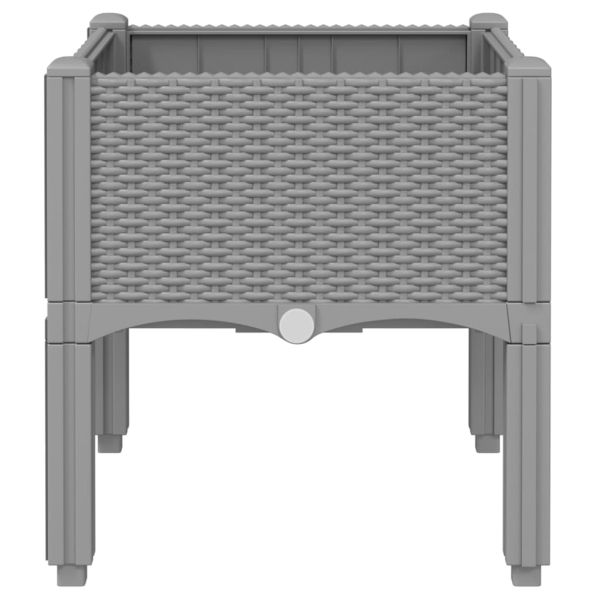 Градинска кашпа с крака, светлосива, 40x40x42 см, PP