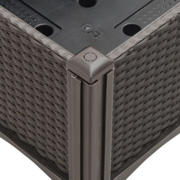 Градинска кашпа с крака, кафява, 40x40x42 см, PP