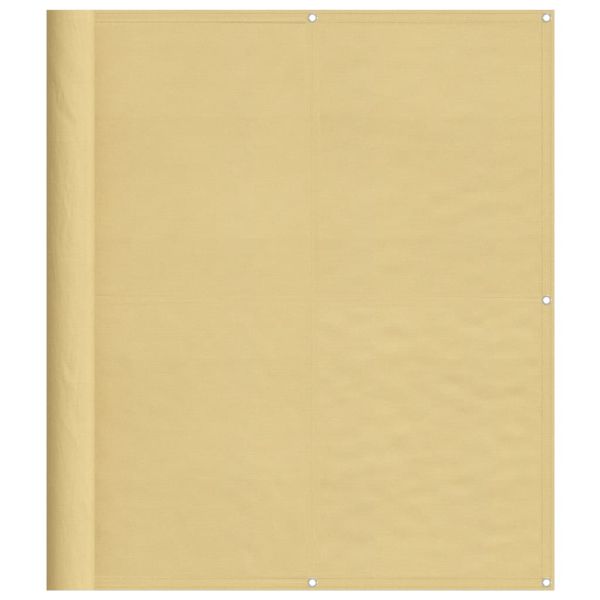 Балконски параван пясъчен 120x1000 см 100% полиестер оксфорд