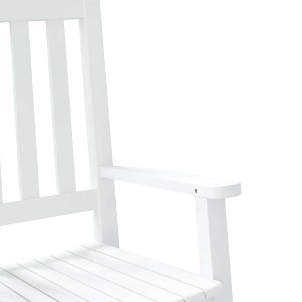 Люлеещ се стол за деца, бял, масивна топола