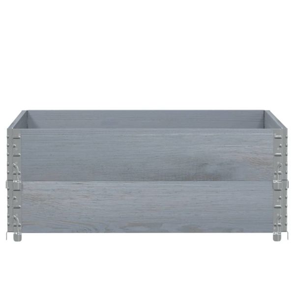 Палетни страници, сив, 2 бр, 100x100 см, борова дървесина масив
