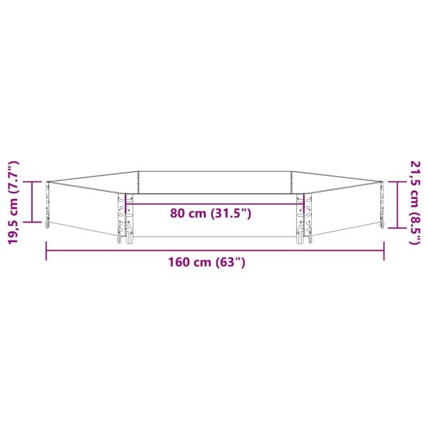 Повдигната леха шестоъгълна 160x160 см масивна чамова дървесина