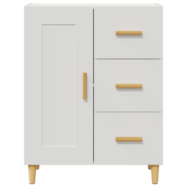 Сайдборд, бял, 69,5x34x90 см, инженерно дърво