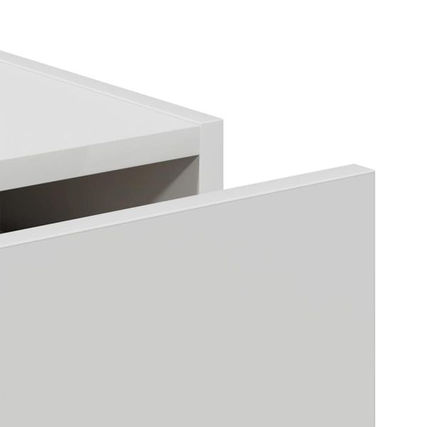 Сайдборд, бял, 69,5x34x90 см, инженерно дърво