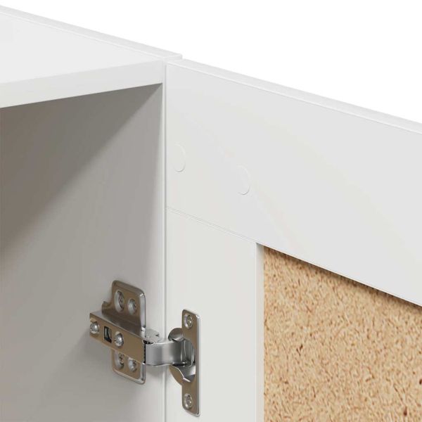 Сайдборд, бял, 69,5x34x90 см, инженерно дърво