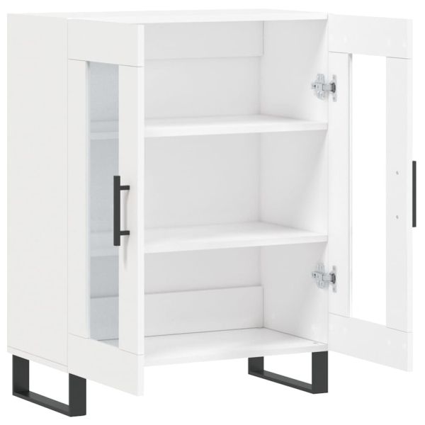 Сайдборд, бял, 69,5x34x90 см, инженерно дърво