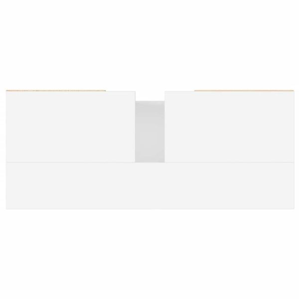 Шкаф за баня, бял, 80x33x60 см, инженерно дърво