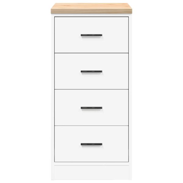 Гаражен шкаф за съхранение, бял, 40x51x85 см, бор масив