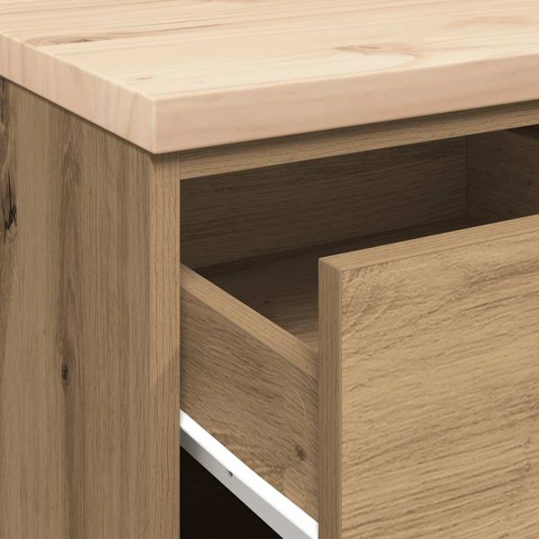 Гаражен шкаф за съхранение, дъб артизан, 40x51x85 см, бор масив