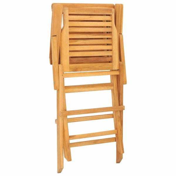 Сгъваеми градински столове, 4 бр, 56x63x90 см, тик масив