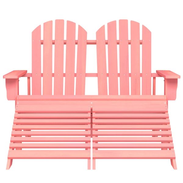 2-местен градински стол/табуретка "Адирондак", чам, розов