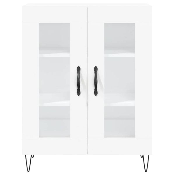 Висок шкаф, бял, 69,5x34x180 см, инженерно дърво