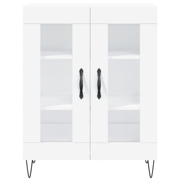 Висок шкаф, бял, 69,5x34x180 см, инженерно дърво