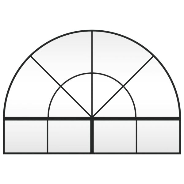 Стенно огледало, черно, 100x70 см, арка, желязо