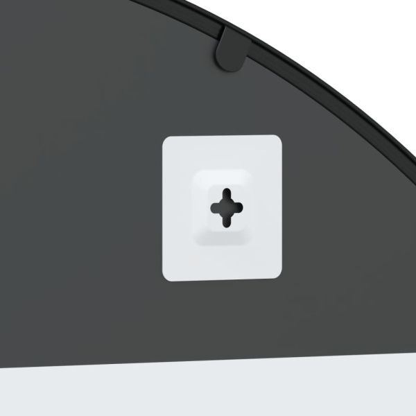 Стенно огледало, черно, 100x70 см, арка, желязо