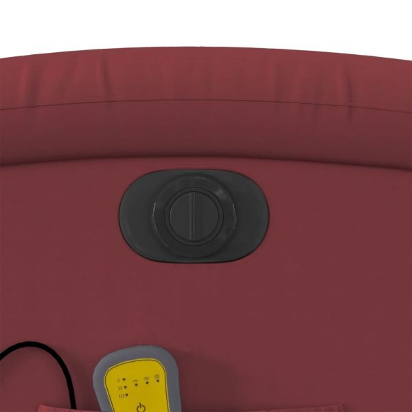 Електрически масажен накланящ стол виненочервен изкуствена кожа