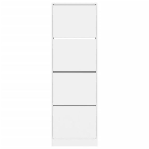 Шкаф за обувки с 4 флип чекмеджета бял 60x34x187,5 см