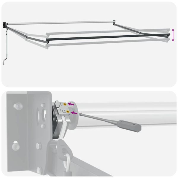 Прибираща се тента антрацит и бял 4,5x3 м плат и алуминий