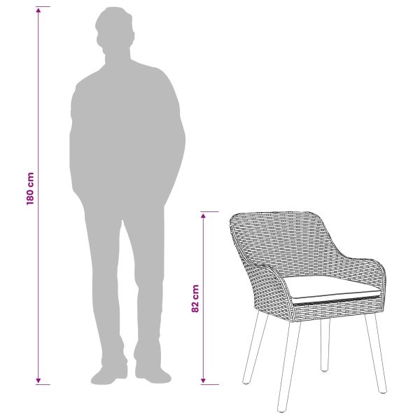 Комплект за хранене в градината 7 pcs Светлосиво полиратан