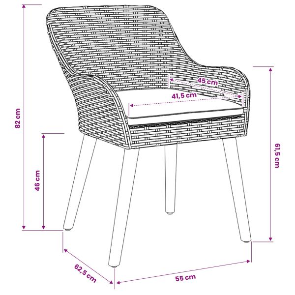Комплект за хранене в градината 9 pcs Светлосиво полиратан