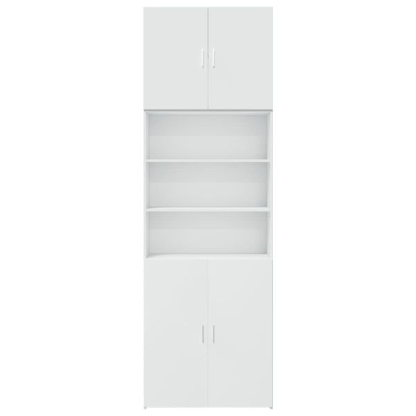 Висок шкаф, бял, 80x42,5x249 см, инженерно дърво