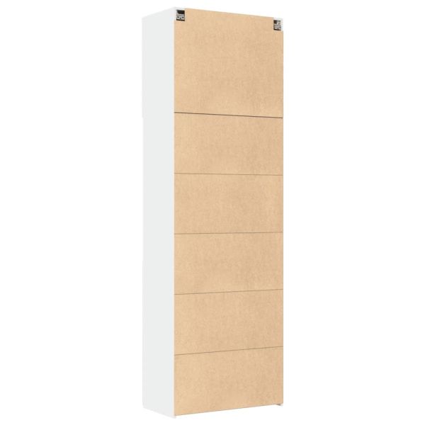 Висок шкаф, бял, 80x42,5x249 см, инженерно дърво