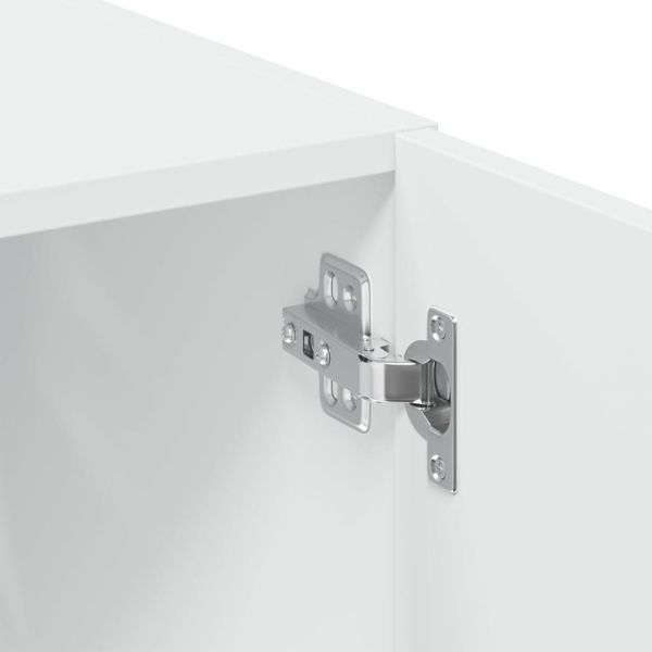 Висок шкаф, бял, 80x42,5x249 см, инженерно дърво