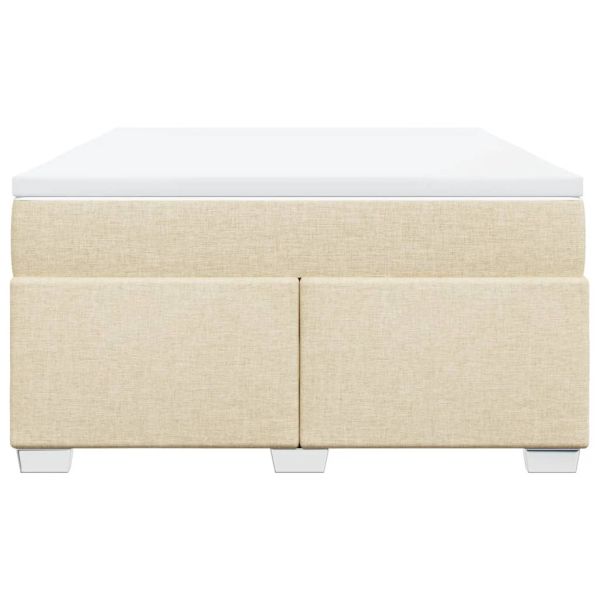 Боксспринг легло с матрак, кремава, 140x200 см, плат