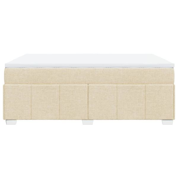 Боксспринг легло с матрак, кремава, 140x200 см, плат