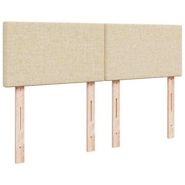 Боксспринг легло с матрак, кремава, 140x200 см, плат