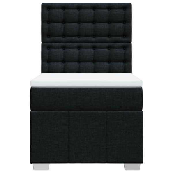 Боксспринг легло с матрак, черна, 90x190 см, плат