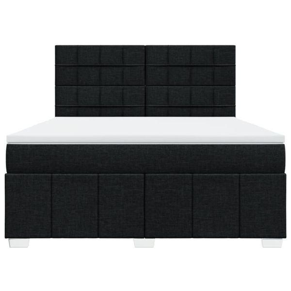 Боксспринг легло с матрак, черно, 180x200 см, плат