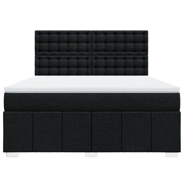 Боксспринг легло с матрак, черно, 180x200 см, плат