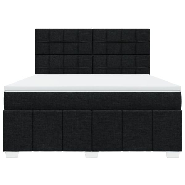 Боксспринг легло с матрак, черно, 180x200 см, плат