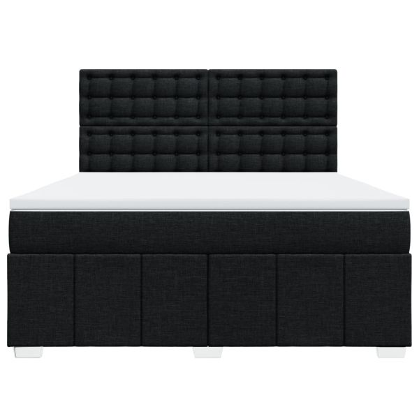 Боксспринг легло с матрак, черно, 180x200 см, плат