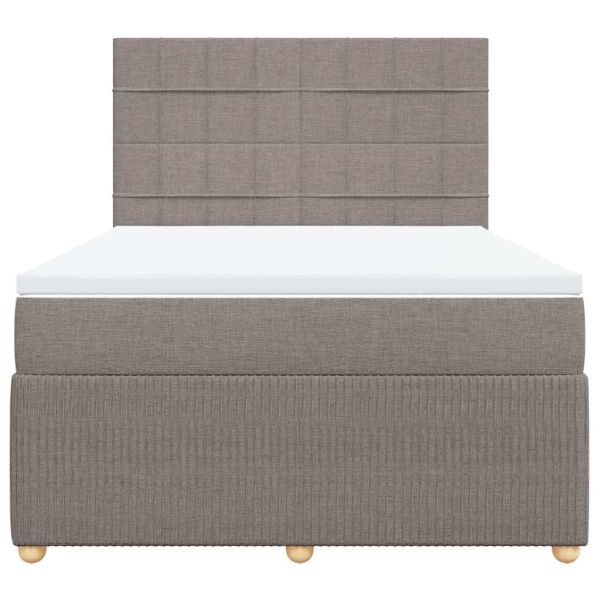 Боксспринг легло с матрак, таупе, 140x200 см, плат