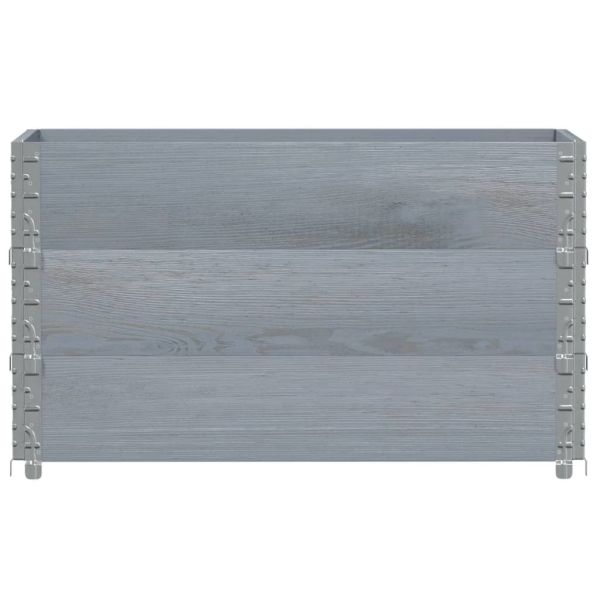 Палетни страници, сив, 3 бр, 100x50 см, борова дървесина масив