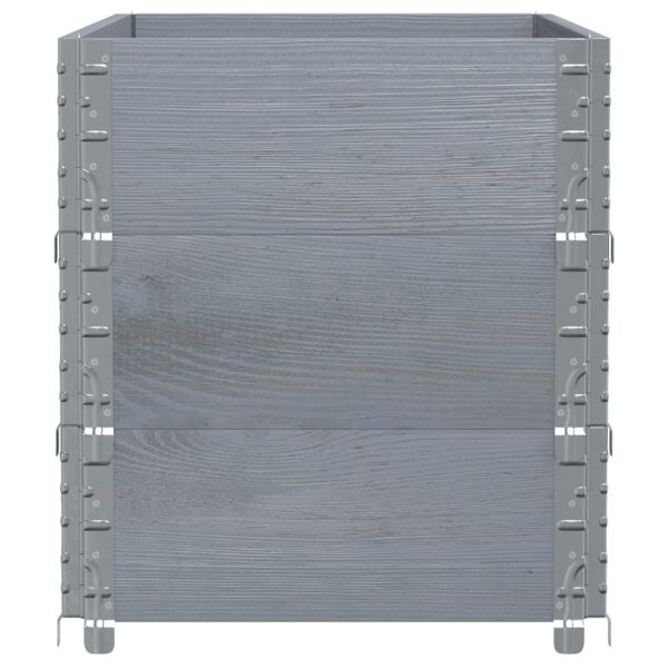 Градинска кашпа, сив, 100x50 см, борова дървесина масив