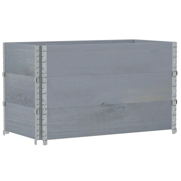 Градинска кашпа, сив, 100x50 см, борова дървесина масив