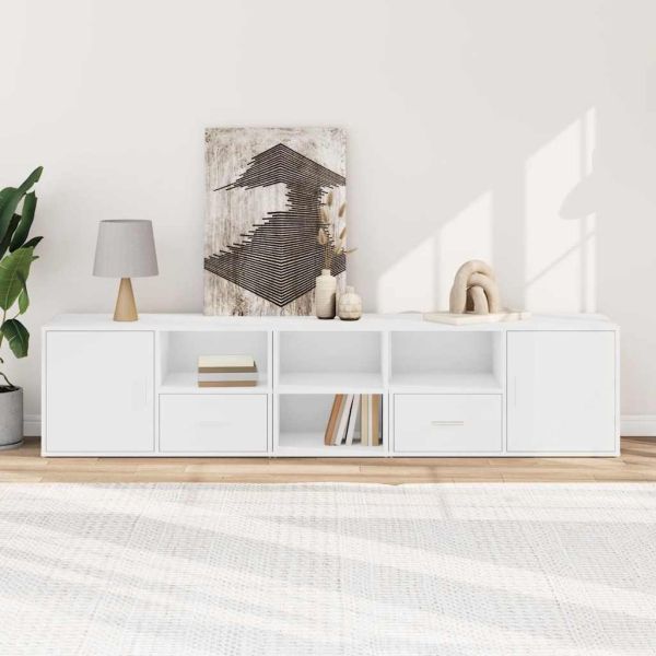 Ъглов шкаф, бял, 200x40x45 см, инженерно дърво