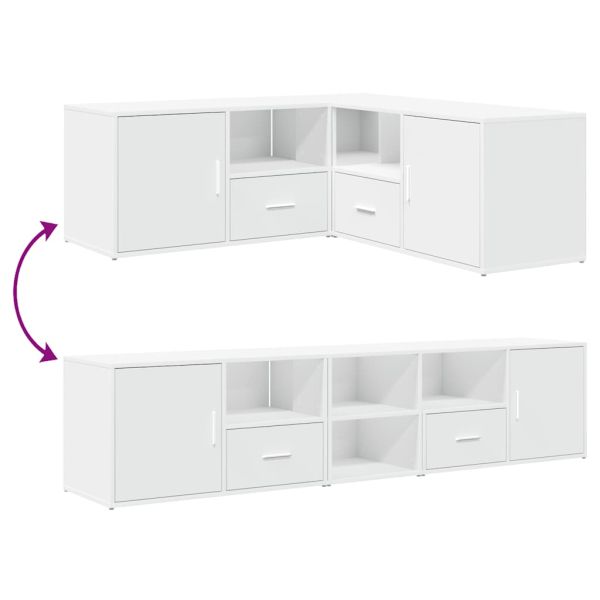 Ъглов шкаф, бял, 200x40x45 см, инженерно дърво