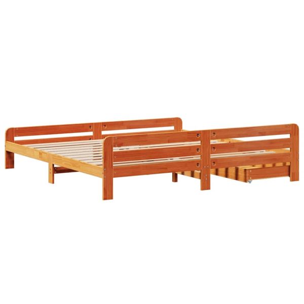 Рамка за легло без матрак, восъчнокафяв, 180x200 см, бор масив