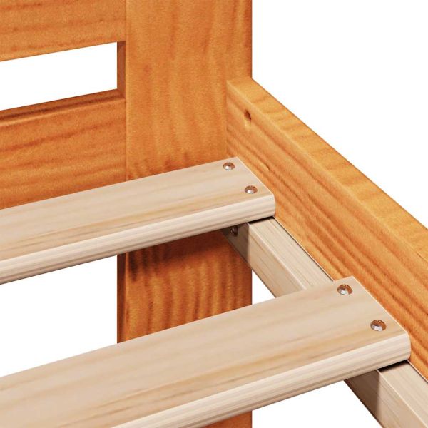 Рамка за легло без матрак, восъчнокафяв, 180x200 см, бор масив