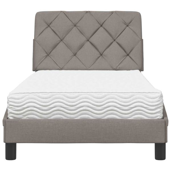 Легло с матрак, таупе, 80x200 см, плат