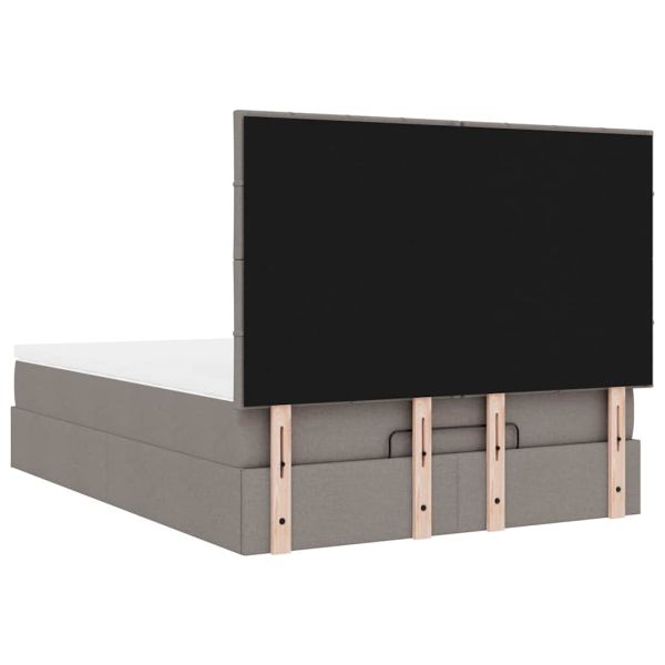 Османска легло с матрак, таупе, 140x200 см, плат